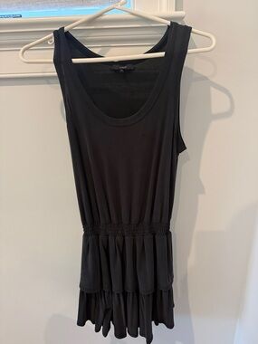 Drew Black Sleeveless Silk Tiered Dress